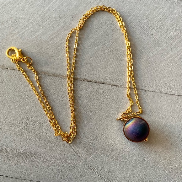 Purple pendant necklace, spinning pendant, fidget necklace - Picture 6 of 6